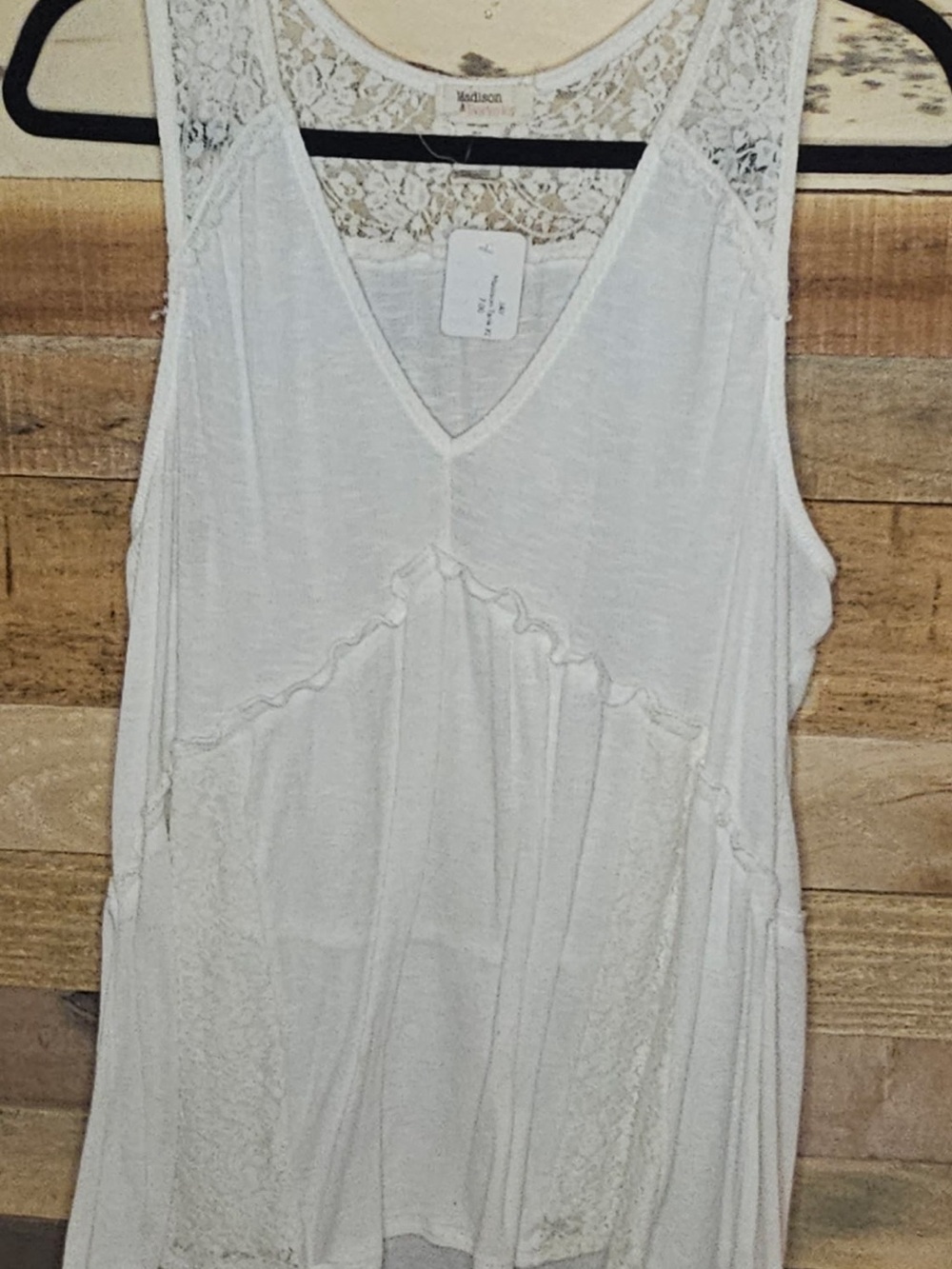 Madison White Lace-Back V-Neck Camisole